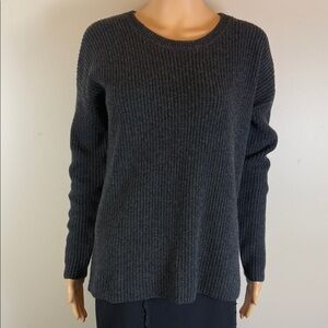 Vince Cashmere Grey Blue Ribbed Cashmere Sweater NWT